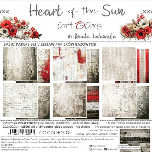Craft O'Clock Heart of the Sun 8x8 Inch Basic Papers Set (CC-C74-HOS-08)