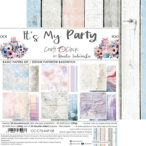 Craft O'Clock It's My Party 8x8 Inch Basic Papers Set (CC-C75-IMP-08)