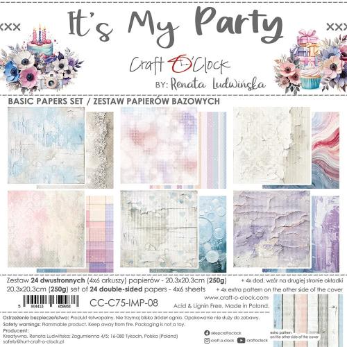 Craft O'Clock It's My Party 8x8 Inch Basic Papers Set (CC-C75-IMP-08)