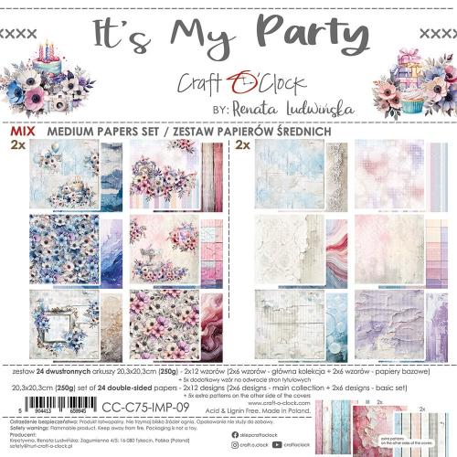Craft O'Clock It's My Party 8x8 Inch Medium Papers Set (CC-C75-IMP-09)