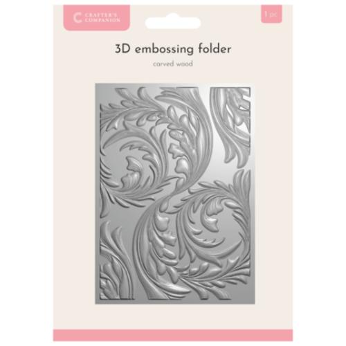 Crafter's Companion 3D Textured Embossing Folders 5x7 Inch Carved Wood (CC-EF5-3D-CAWO)