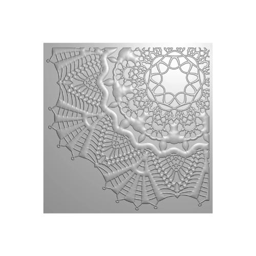 Crafter's Companion 3D Textured Embossing Folders 5.5x5.5 Inch Lace Doily (CC-EF5.5-3D-LADO)