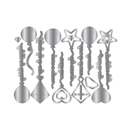Crafter's Companion Sentiment Balloons Metal Die Set Flying By... (CC-MD-FLYBY)