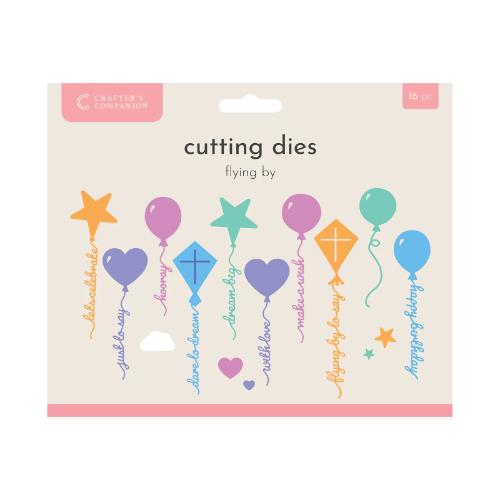 Crafter's Companion Sentiment Balloons Metal Die Set Flying By... (CC-MD-FLYBY)