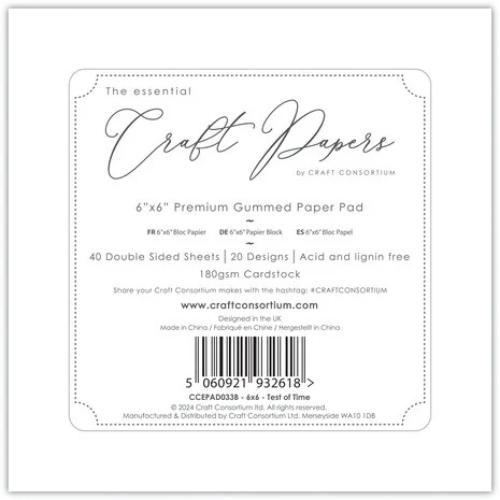 Craft Consortium Essential Craft Papers 6x6 Inch Paper Pad Test of Time (CCEPAD033B)