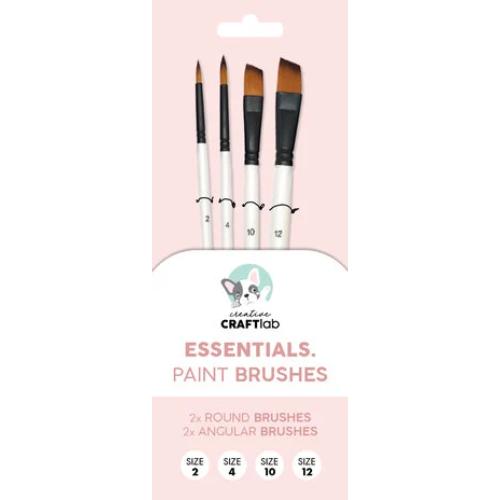 Creative Craftlab Paint Brushes (2x Round/ 2x Angular) (CCL-ES-BRUSH08) - Postage as per Actual