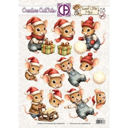 Creatief Art Sweet Little Mice Christmas 03 Creative CutOuts (CCO-027)