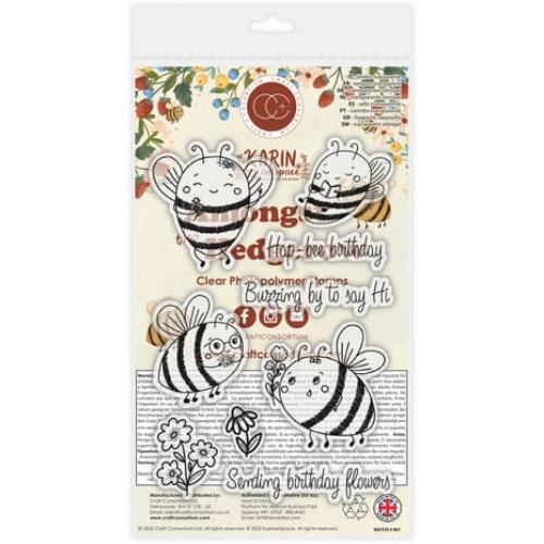 Craft Consortium Amongst the Hedgerow A6 Clear Photopolymer Stamps Buzzing (CCSTMP098)