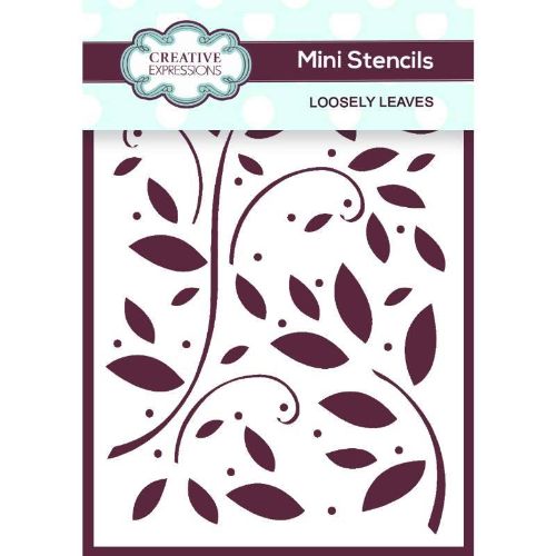 Creative Expressions Mini Stencil Loosely Leaves 4 in x 3 in