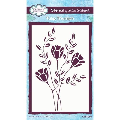 Creative Expressions Helen Colebrook Tulip Triumph 6 in x 4 in Stencil
