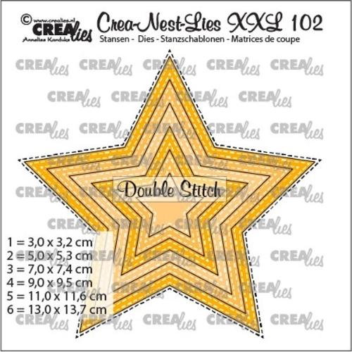 Crealies Crea-Nest-Lies XXL Dies No. 102 Star with Double Stitchline (CLNestXXL102)