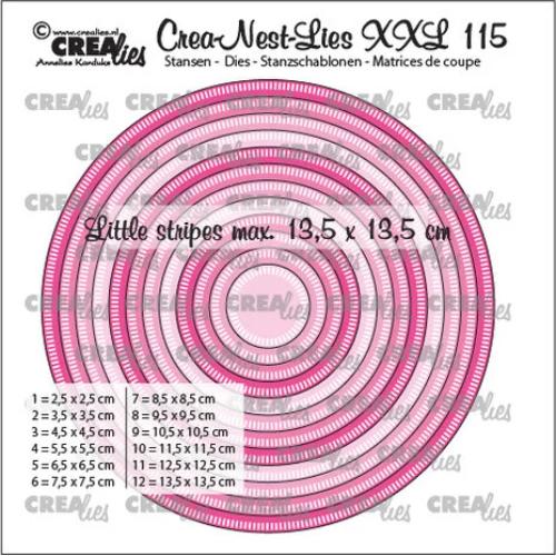Crealies Crea-Nest-Lies XXL Dies No. 115 Circles with Little Stripes (CLNestXXL115)