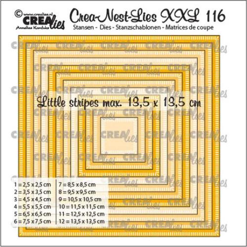 Crealies Crea-Nest-Lies XXL Dies No. 116 Squares With Little Stripes (CLNestXXL116)