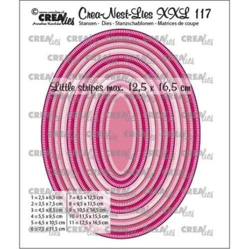 Crealies Crea-Nest-Lies XXL Dies No. 117 Ovals With Little Stripes (CLNestXXL117)