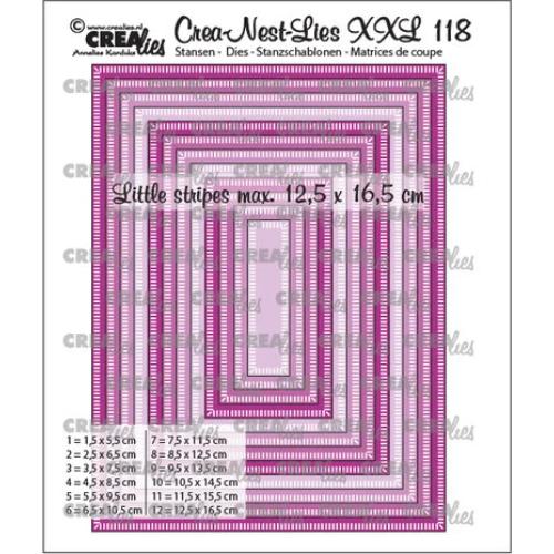 Crealies Crea-Nest-Lies XXL Dies No. 118 Rectangles with Little Stripes (CLNestXXL118)