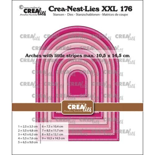 Crealies Crea-Nest-Lies XXL Dies No. 176 Arches w/ Little Stripes (CLNestXXL176)