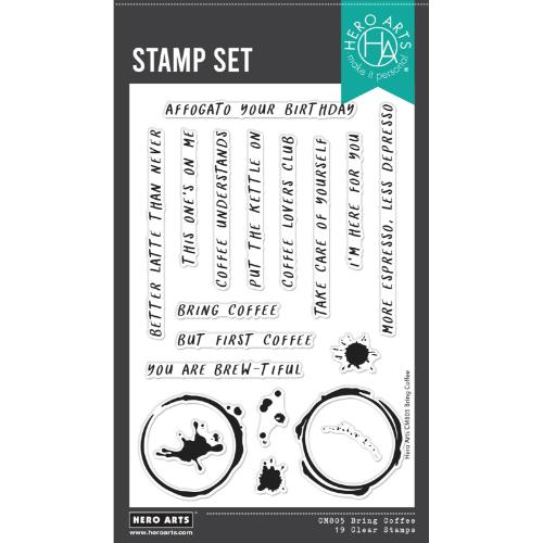 Hero Arts - Bring Coffee Clear Stamp Set