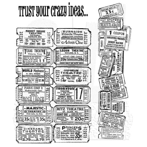 Tim Holtz Cling Mount Stamps: Admit One CMS003