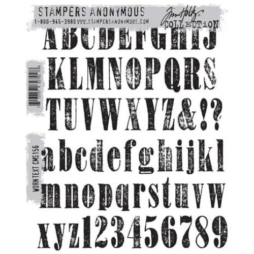 Stampers Anonymous Worn Text Tim Holtz Cling Stamps (CMS156)