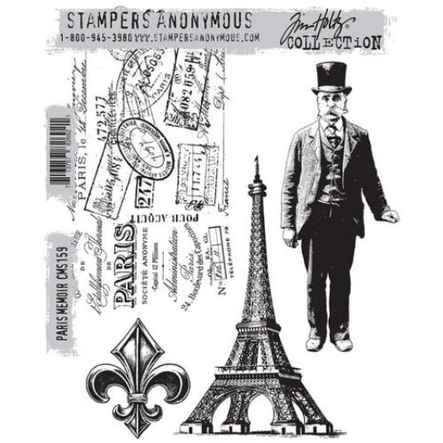 Stampers Anonymous Paris Memoir Tim Holtz Cling Stamps (CMS159)