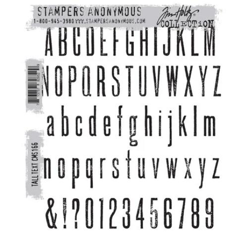 Stampers Anonymous Tall Text Tim Holtz Cling Stamps (CMS166)