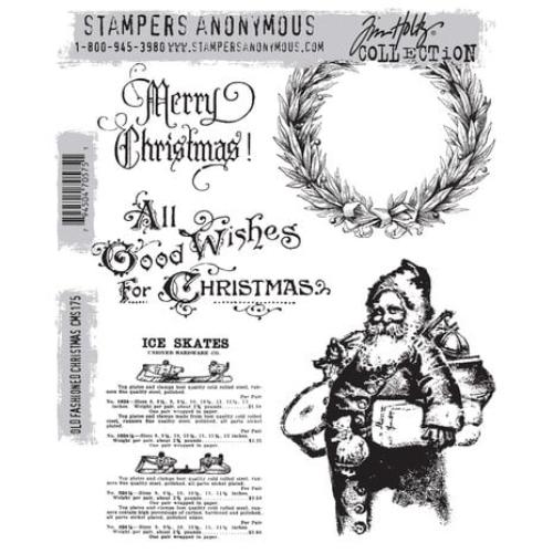 Stampers Anonymous Old Fashioned Christmas Tim Holtz Cling Stamps (CMS175)