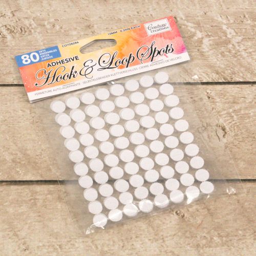 Couture Creations - Adhesive Hook and Loop Spots - White (80pc)
