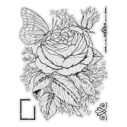 Couture Creations - Rose Stamp and Colour Set (4pc)