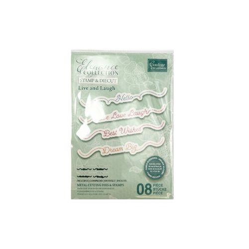 Couture Creations - Sentiment Stamp and Die Set - Elegance - Live and Laugh Mini (4pc)