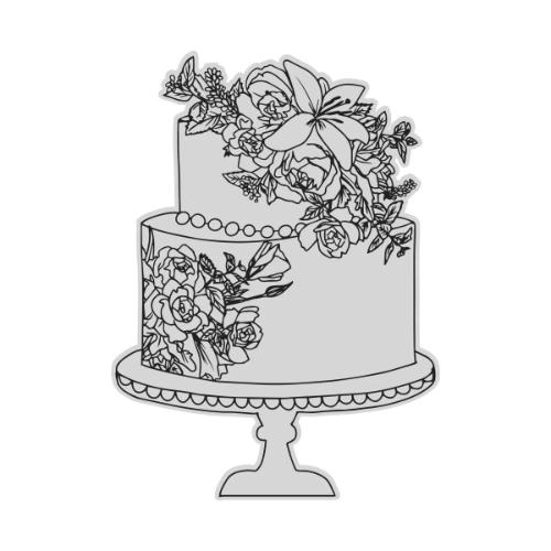Couture Creations - Vintage Tea Collection - Stamp - Floral Cake