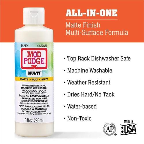 Mod Podge Multi Matte Dishwasher-safe Glue/Sealer/Finish 8 fl oz (CS27687)