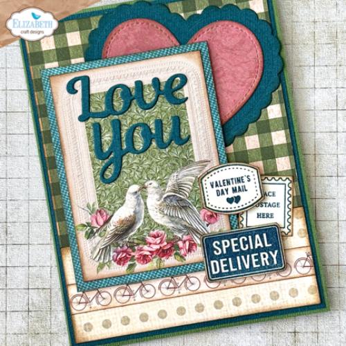 Elizabeth Craft Designs Romantic Revival Stamps Postcard Parts (CS429)