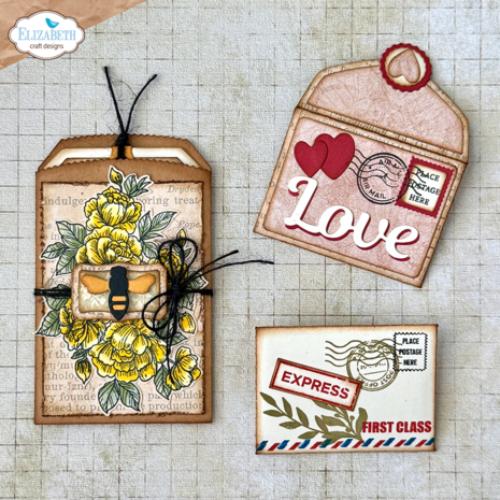 Elizabeth Craft Designs Romantic Revival Stamps Postcard Parts (CS429)