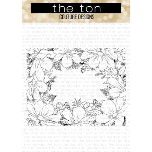 The Ton Stamps - Cosmos Border Cling Background 