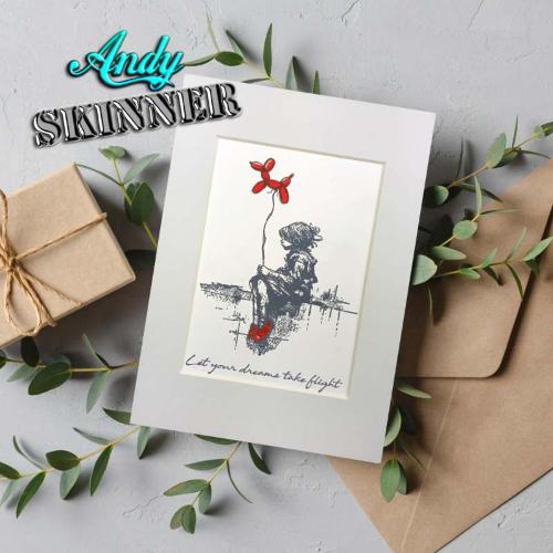 Andy Skinner Let Your Dreams Take Flight 3.5 in x 5.25 in Pre Cut Rubber Stamp