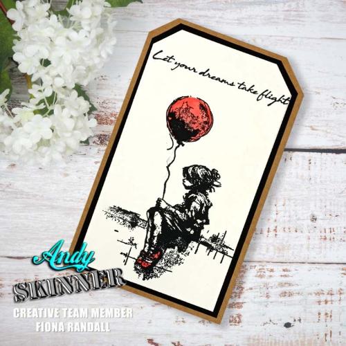 Andy Skinner Let Your Dreams Take Flight 3.5 in x 5.25 in Pre Cut Rubber Stamp