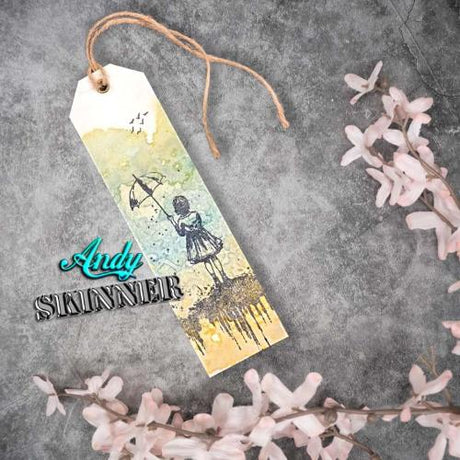 Andy Skinner I'll Be Your Umbrella 3.5 in x 5.25 in Pre Cut Rubber Stamp