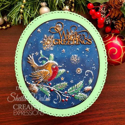 Creative Expressions Robin & Snowflakes 5 in x 7 in 3D Embossing Folder