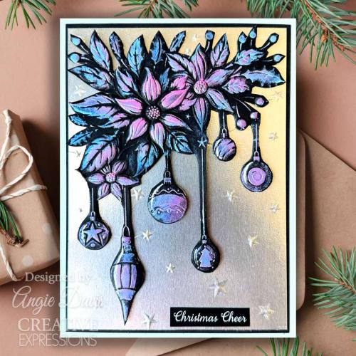 Creative Expressions Poinsettias & Baubles 5 in x 7 in 3D Embossing Folder