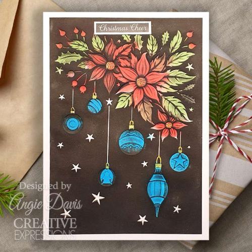 Creative Expressions Poinsettias & Baubles 5 in x 7 in 3D Embossing Folder