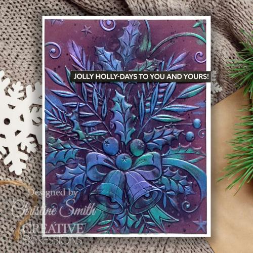 Creative Expressions Jingle Bells 5 in x 7 in 3D Embossing Folder