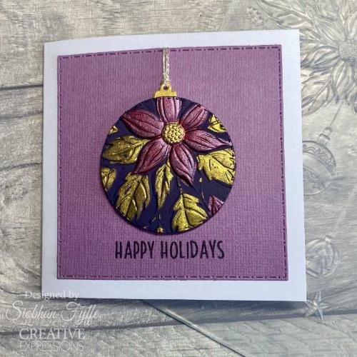 Creative Expressions Poinsettias & Baubles Companion Colouring Stencil 6 in x 8 in Set of 2