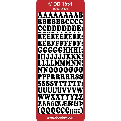 Peel-Off Stickers 10√ó23 cm - Alphabet ABC - Matte Black - 110