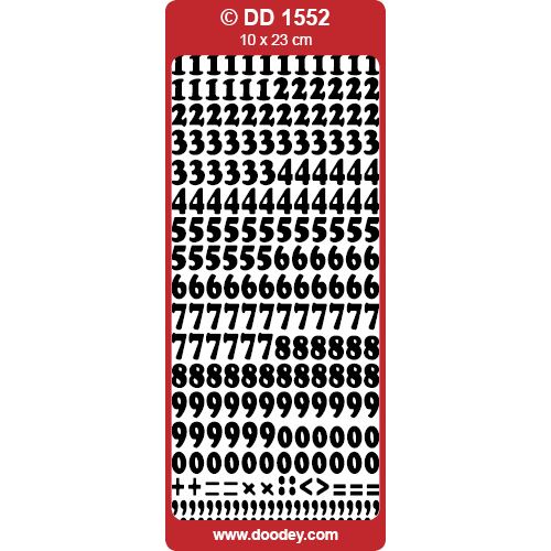 Peel-Off Stickers 10√ó23 cm - Numbers 123 - Matte Black - 110