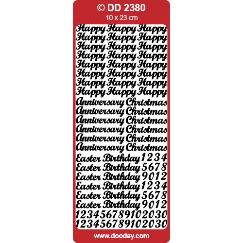 Peel-Off Stickers 10√ó23 cm - Happy Various Holidays / Birthday - Gold - 101