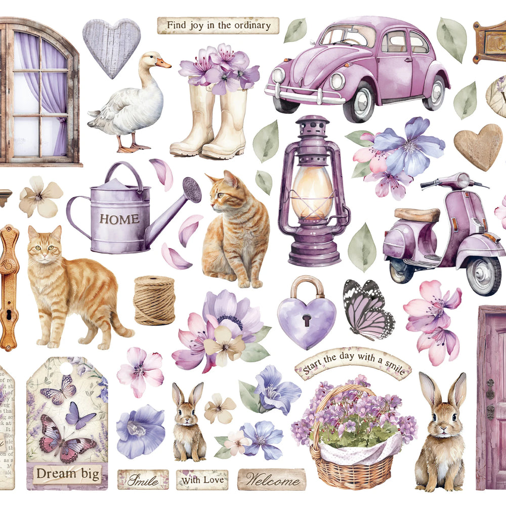 Stamperia Lavender Die Cuts Assorted (56pcs) (DFLDC100)