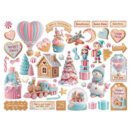 Stamperia - Candy Christmas Chipboard Die Cuts from the Candy Christmas Collection