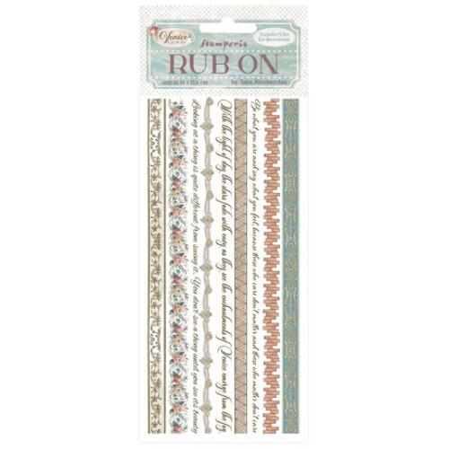 Stamperia Venice City of Art Rub-On 4x8,5 Inch Stripes (DFLRB171)