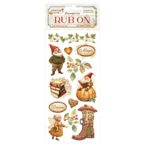 Stamperia Whispering Woods Rub-On 4x8,5 Inch Gnome (DFLRB186)