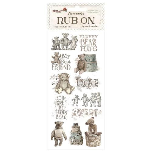 Stamperia Brocante Antiques Rub-On 4x8,5 Inch Teddy Bears